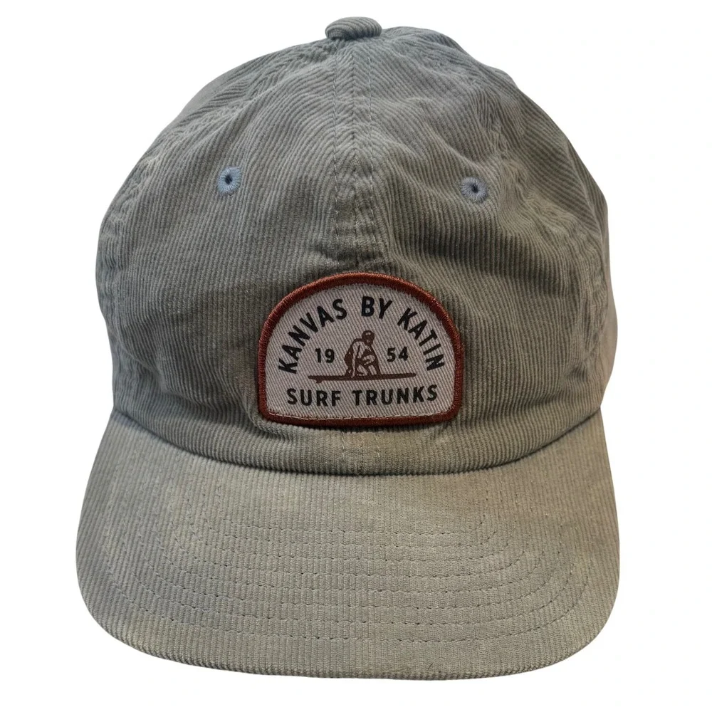 Katin USA Gray Corduroy Snapback Hat Surf Trunks Patch Men's OSFA